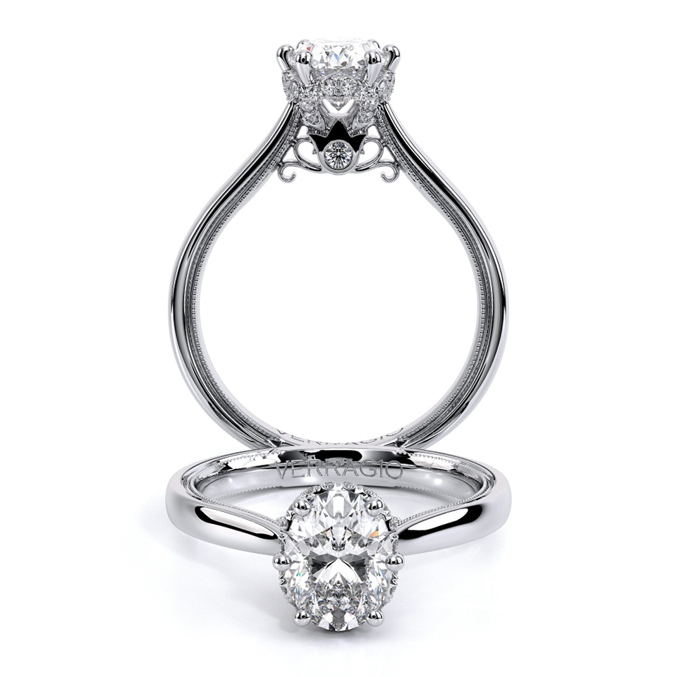 a verragio silver diamond ring top and side view