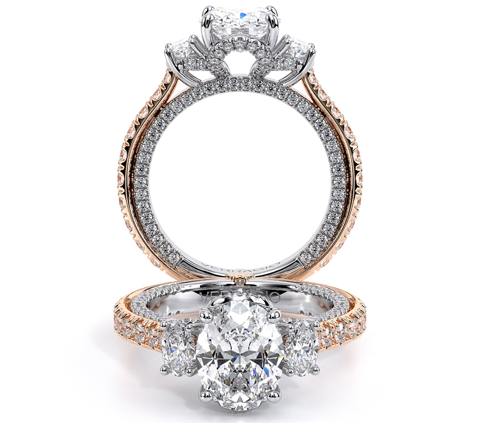 a couture two tone engagement ring